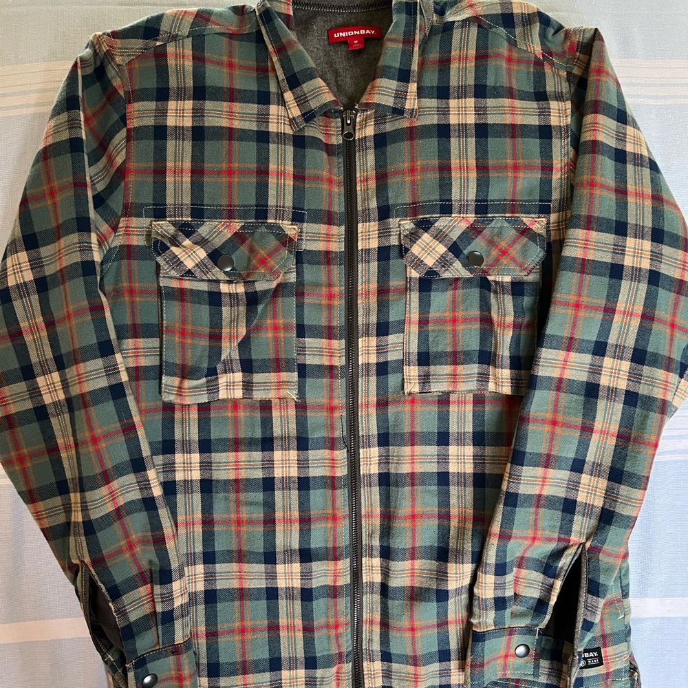 UNIONBAY Men's Plaid Jacket - Cream, Blue , Red